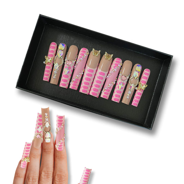 Princess Sparkle Handmade Square Nails