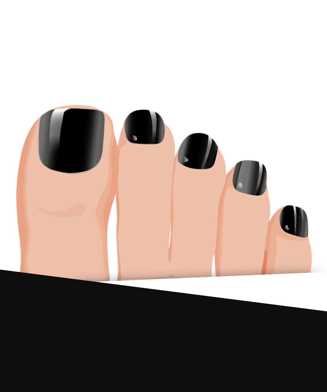 [Pedi/Toes] Midnight Black - UVNAILZ